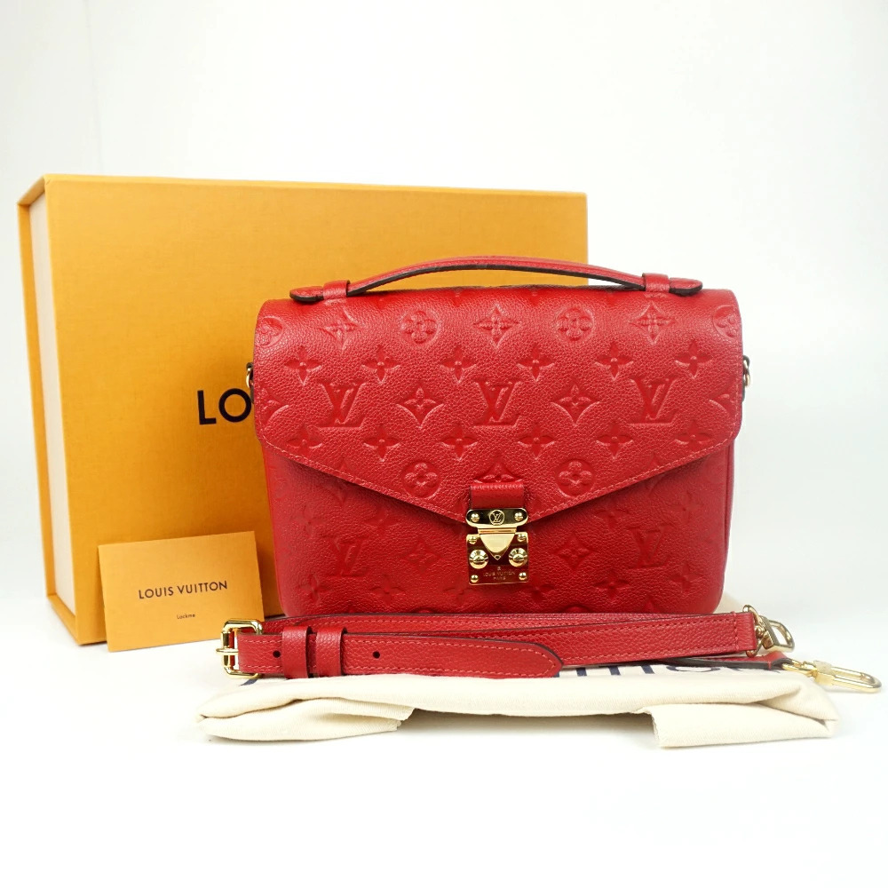 LOUIS VUITTON Metis Monogram Empreinte Leather Red 2way Shoulder Bag Crossbody